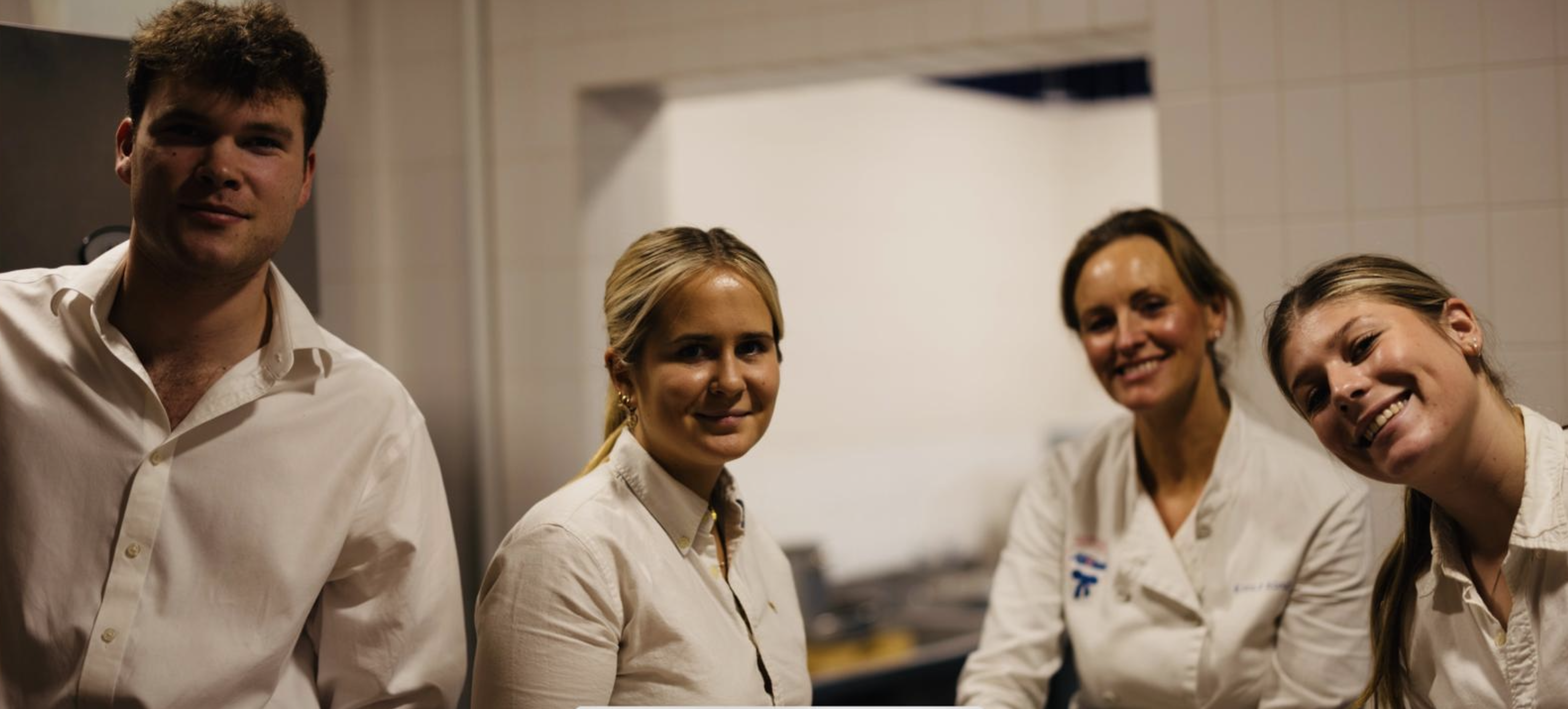 Emily and her team in the kitchen