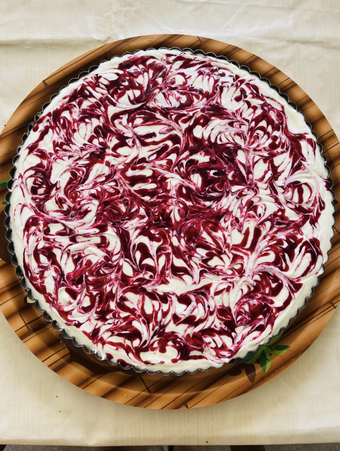 Raspberry swirl cheesecake tart