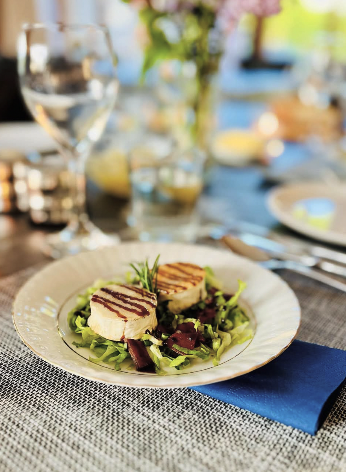Grilled halloumi with seasonal salad